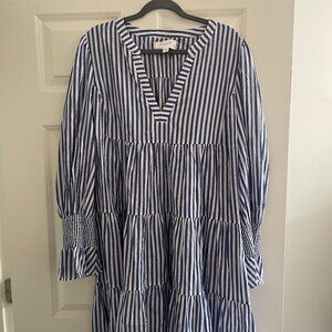 Blue and White Stripe Cotton Poplin Kenzo Dress